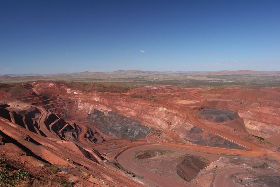 an open-pit mine