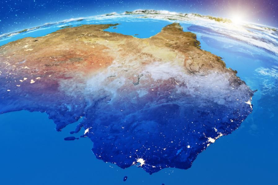 australia shown from space