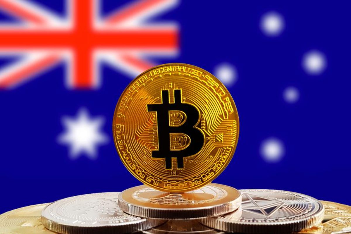 bitcoin with australian flag