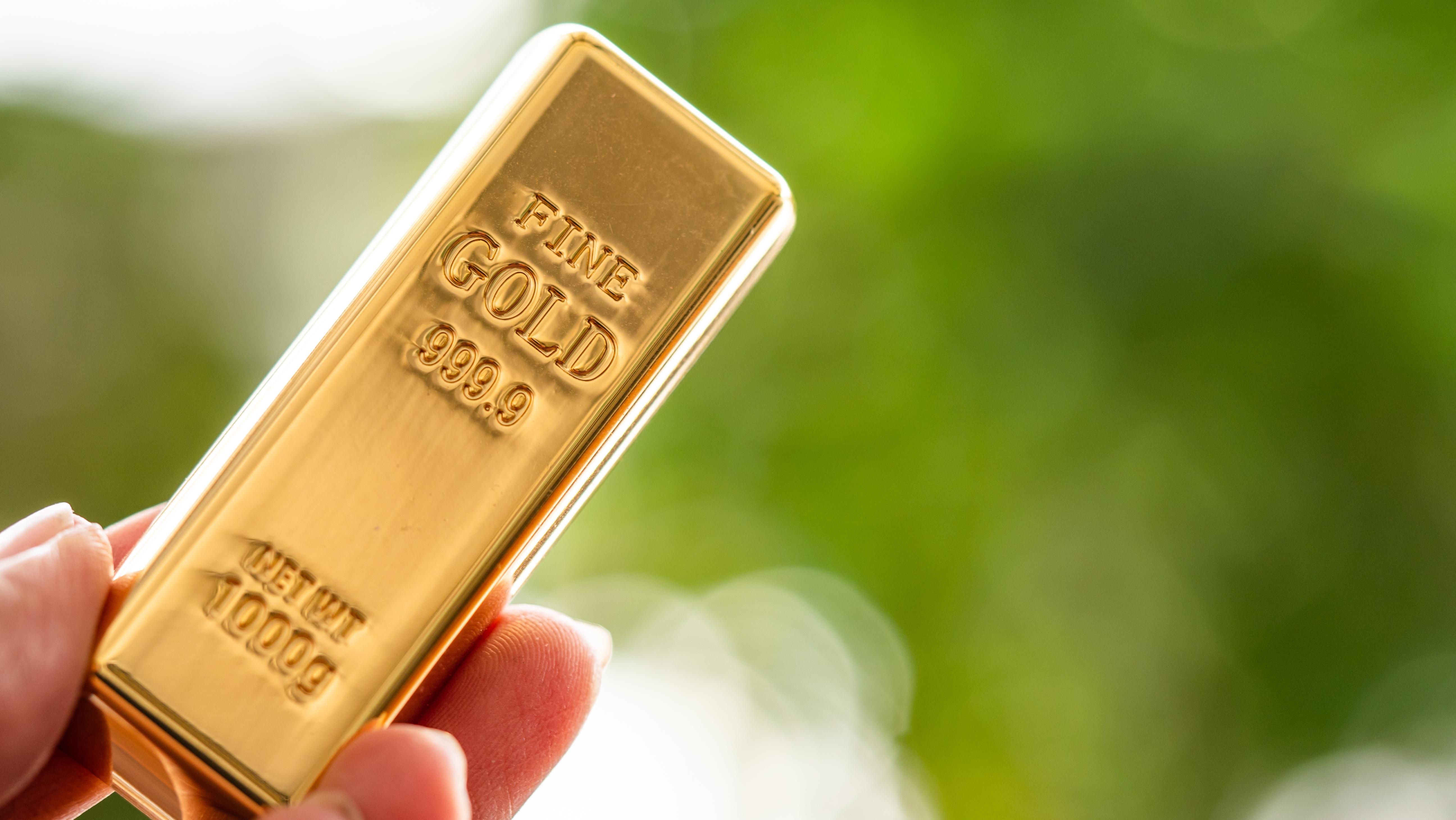 closeup of a gold bar