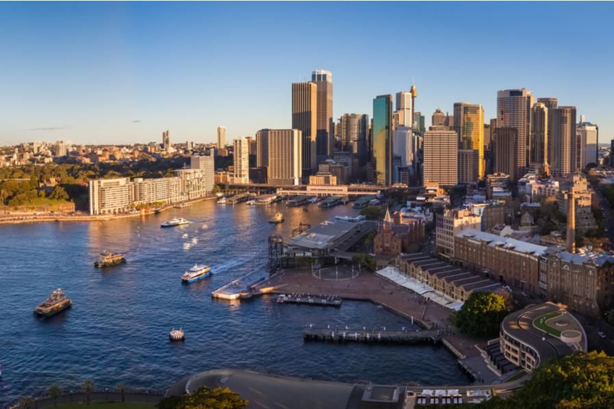panoramic view of sydney with the business district